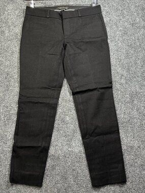 Republic Pants Womens 2 Sloan Black Flat Front Straight Leg Zip Fly